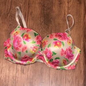💋 Victoria’s Secret 36 DD Floral Print Bra beautiful push up bra underwire